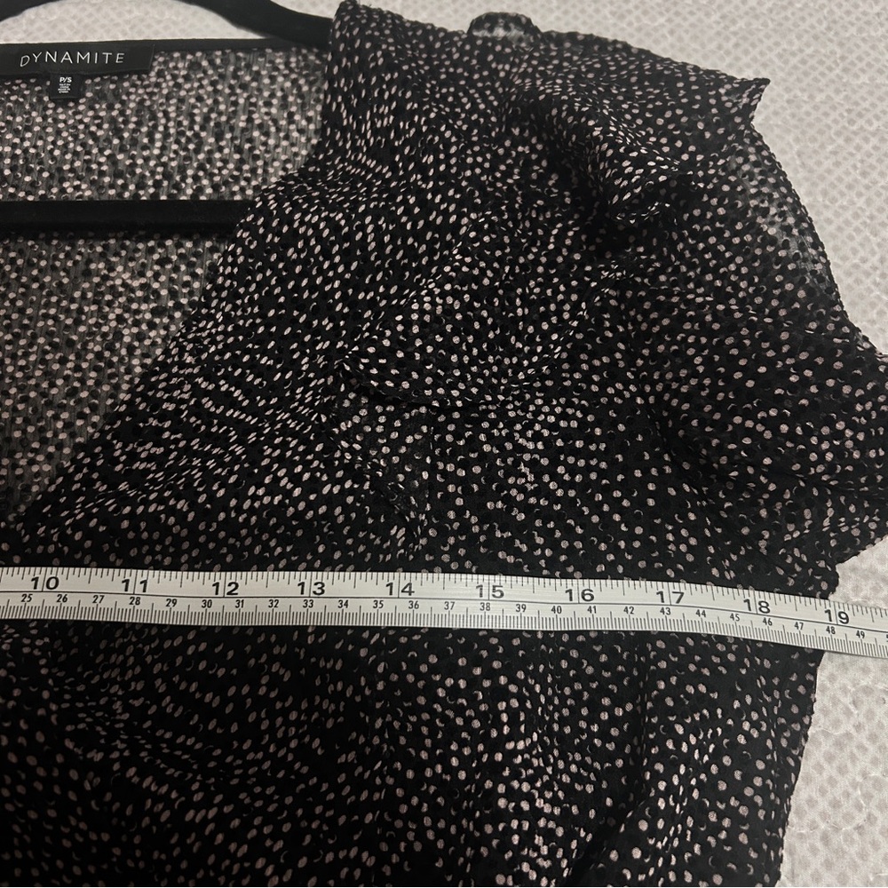 Dynamite Flocked Polka Dot Textured Dress - Picture 4 of 8